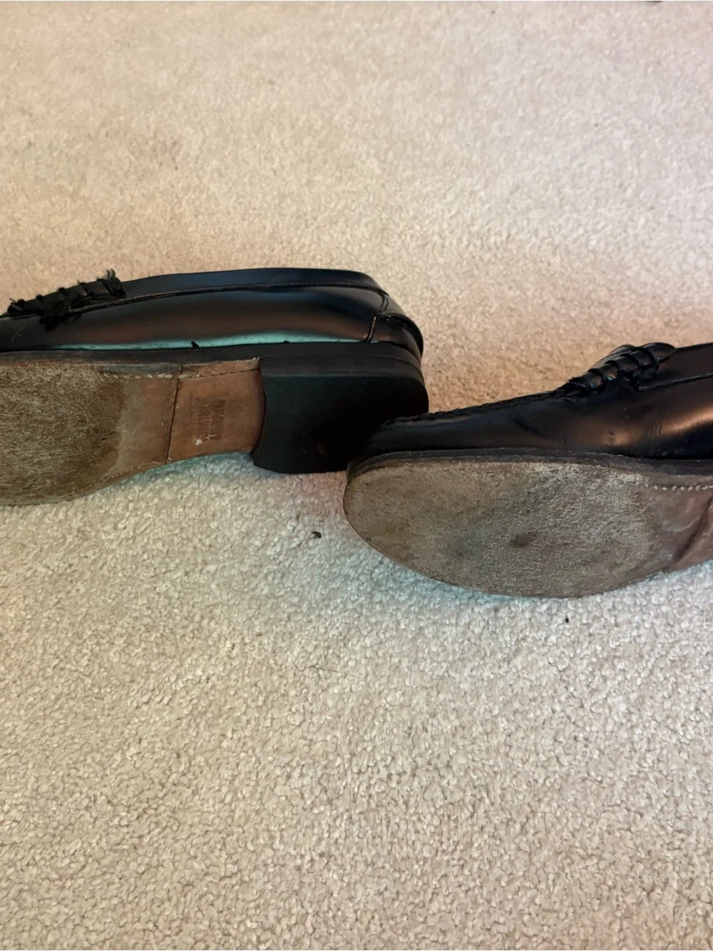 Men’s Black Leather Penny Loafers